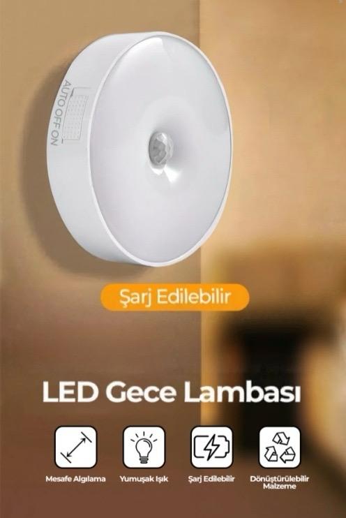 Şarjlı Hareket Sensörlü Mıknatıslı LED Gece Lambası