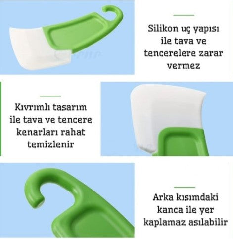 Silikon Uçlu Bulaşık Temizleme Kazıyıcı Spatula