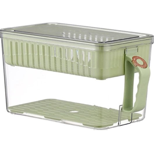 Buzdolabı Saklama Kabı - Süzgeçli Organizer - Vakum Mühürlü Kapak