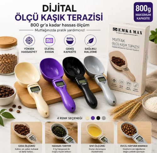 Dijital Ölçü Kaşığı - Terazili - 800 gr Ölçme Kapasitesi