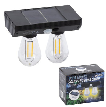 Sensörlü Solar İkili LED Ampul Lamba - Çift Başlıklı - Güneş Enerjili Aydınlatma