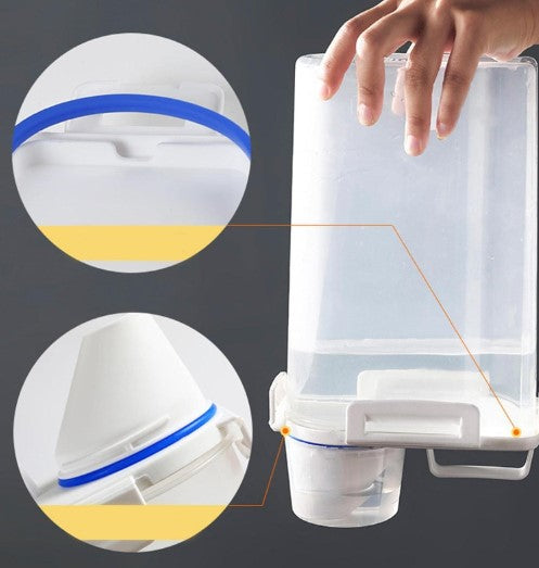 Ölçü Kabı Kapaklı Bakliyat Saklama Kabı - Kulplu Tasarım - 1800 ml