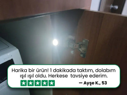 Pilli Menteşe LED Dolap İçi Aydınlatma