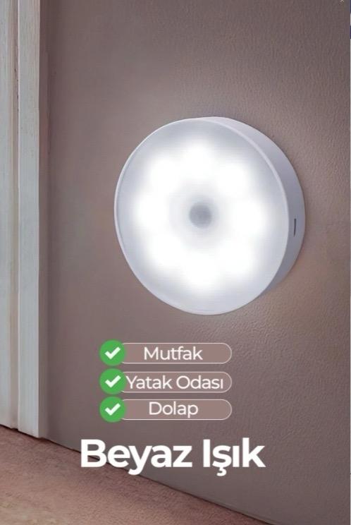 Şarjlı Hareket Sensörlü Mıknatıslı LED Gece Lambası